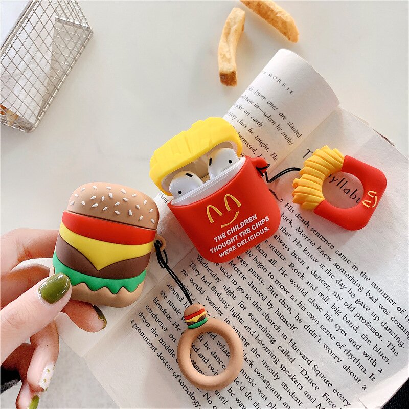 AirPods Case Factory - OEM 3D Hamburger Fries Design Finger Ring