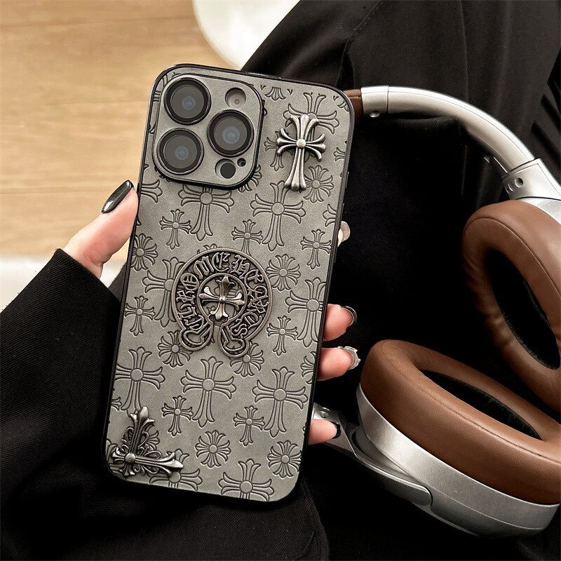 iPhone Case Factory - OEM 3D Luxury Metal Cross Fashion Street