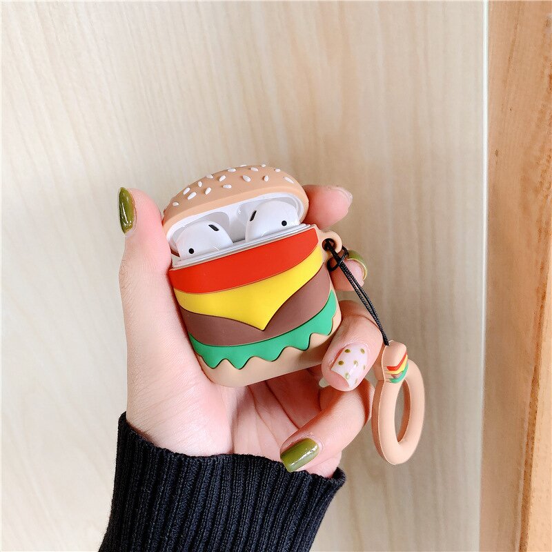 AirPods Case Factory - OEM 3D Hamburger Fries Design Finger Ring