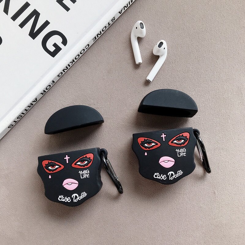 AirPods Pro Case Manufacturer - OEM 3D Black Face Girl Cartoon Silicone