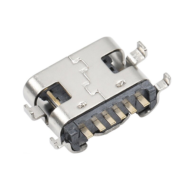 Type-C Socket Factory - OEM 6pin 0.8mm Through Board Solder