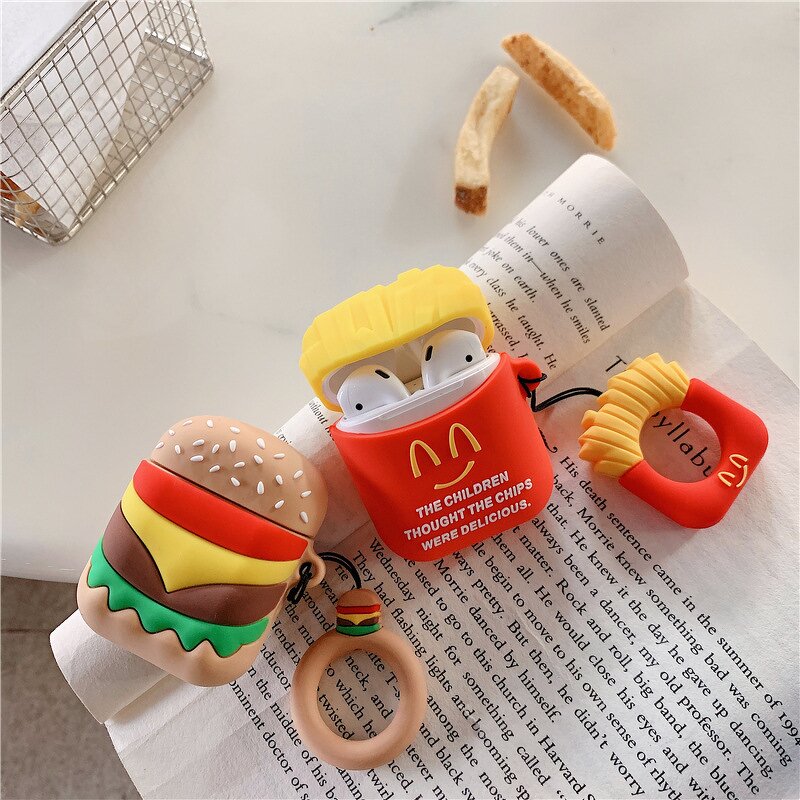 AirPods Case Factory - OEM 3D Hamburger Fries Design Finger Ring