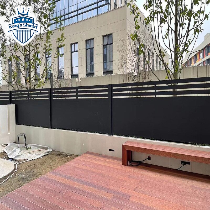 Aluminum Slat Fence Panel Factory - OEM Cheap Black Grey Privacy No Dig