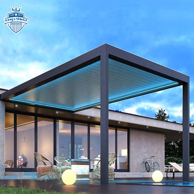 Retractable Motorized Pergola Factory - OEM Factory Modern Aluminium Louvered