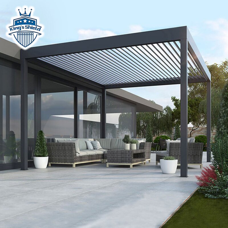 Retractable Louver Roof Pergola Manufacturer - OEM Customized 6x4m Bioclimatic System