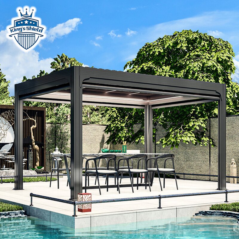 Motorized Louver Outdoor Gazebo Manufacturer - OEM 3x4m Aluminum Insulated Roof Panels