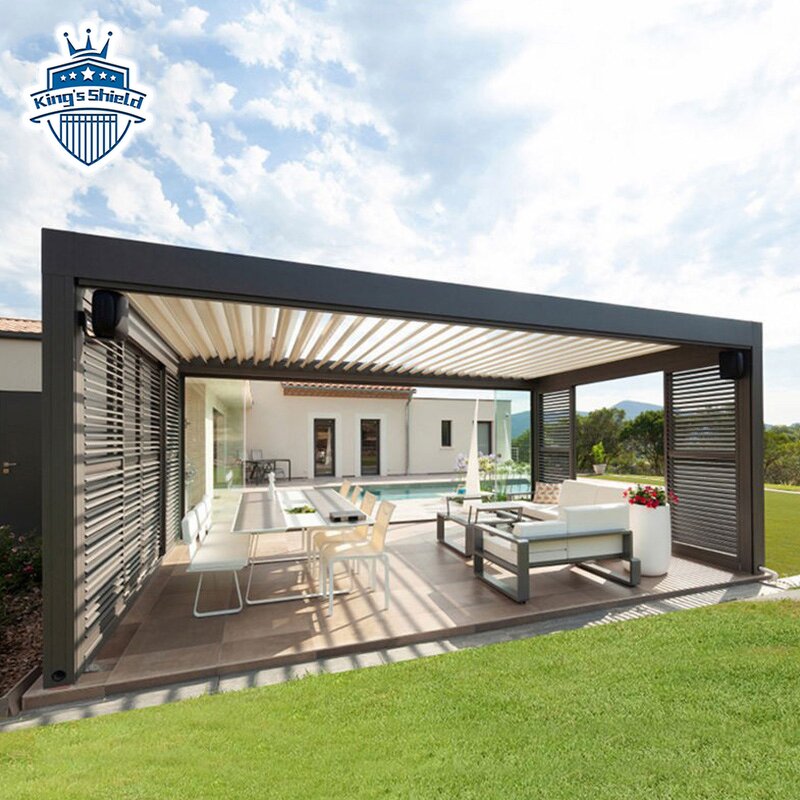 Retractable Gazebo Factory - OEM High Quality 6x4 Louvered Roof Electric Custom