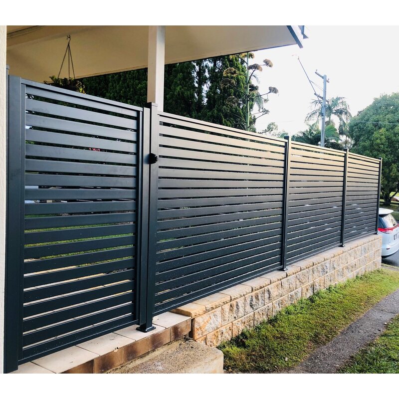 Aluminum Fence Panels Factory - OEM Easy to Install No Dig Horizontal Slat