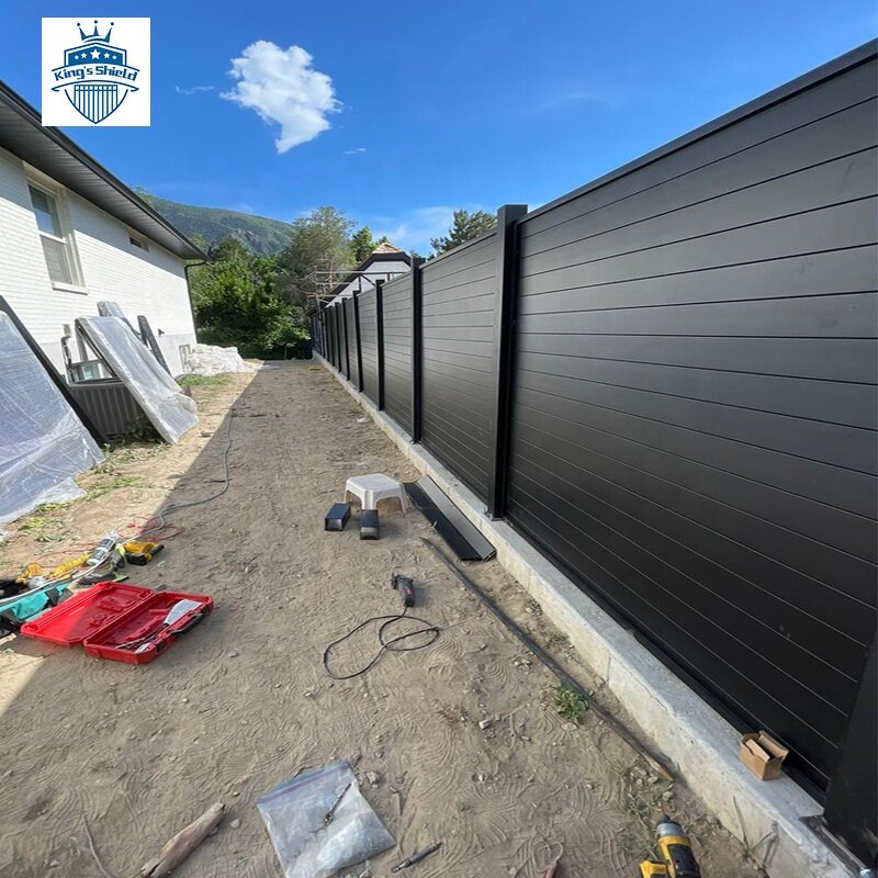 Aluminum Slat Fence Panel Factory - OEM Cheap Black Grey Privacy No Dig