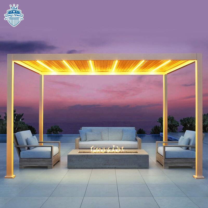 Modern Waterproof Louver Roof Manufacturer - OEM Pergola Gazebo Garden Bioclimatic