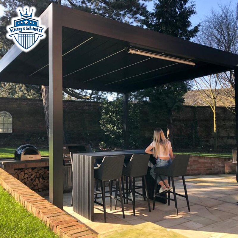 Motorized Louvre Roof Factory - OEM 6x4 for Restaurants Sun Shade Pavilion