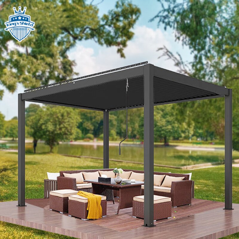 Retractable Motorized Pergola Factory - OEM Factory Modern Aluminium Louvered