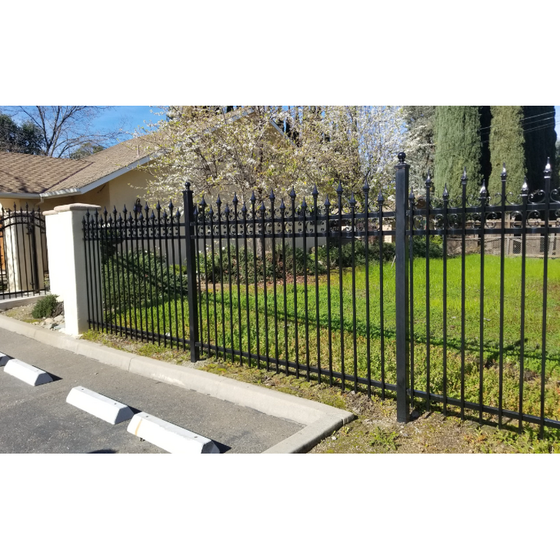 Ornamental Metal Fence Supplier - OEM Home Garden Black Decorative Wrought Iron