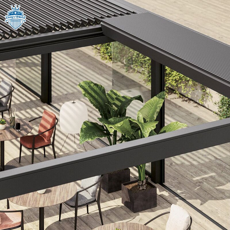 Modern Waterproof Louver Roof Manufacturer - OEM Pergola Gazebo Garden Bioclimatic