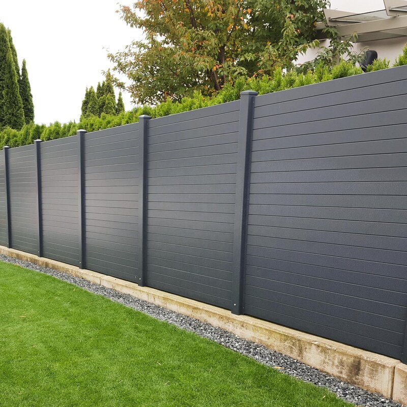 Aluminum Slat Fence Panel Factory - OEM Cheap Black Grey Privacy No Dig