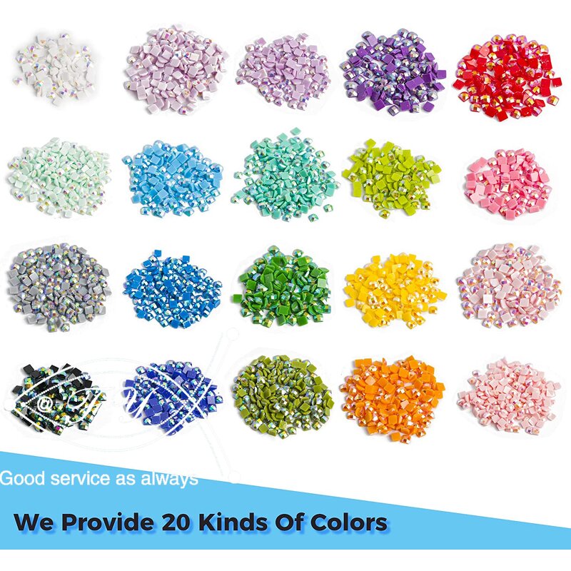 Rhinestones Beads Factory - OEM 1000pcs 20 Colors AB Square