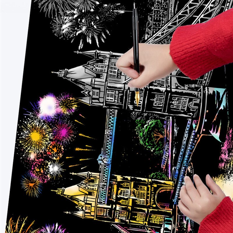 Large Scratch Art Paper Manufacturer - OEM Magic Rainbow Scraping Card