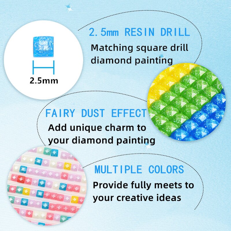 Fairy Dust Drills Factory - OEM DMC 447 Colors Square Resin