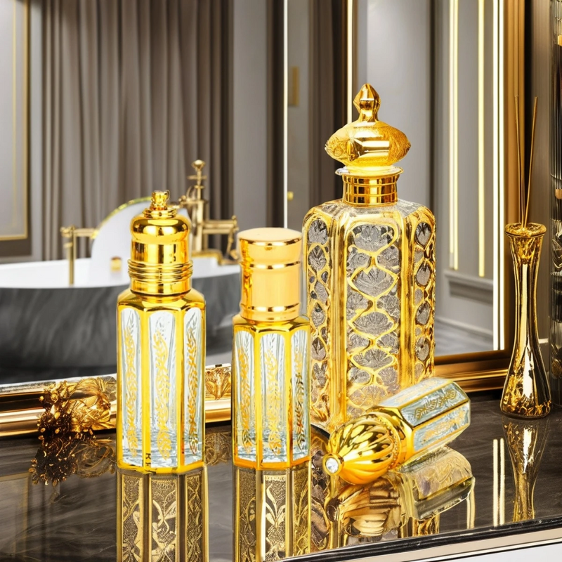 Mini Roll on Bottle Factory - OEM 10ml Gold Empty Roll-On Essential Oil Container