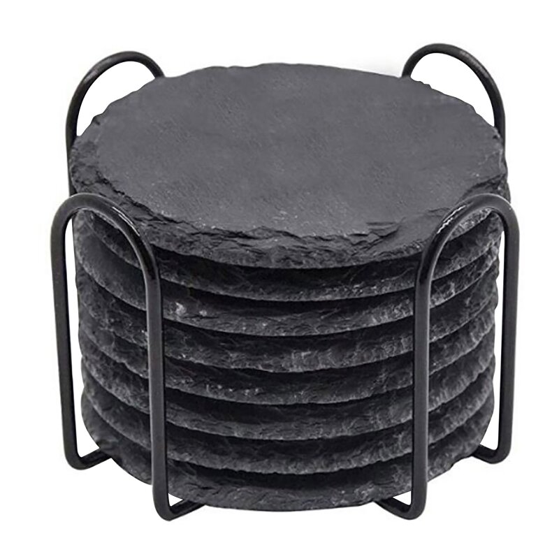 Stone Coasters Factory - OEM Non Slip With Holder Handmade Natural Mug Mat