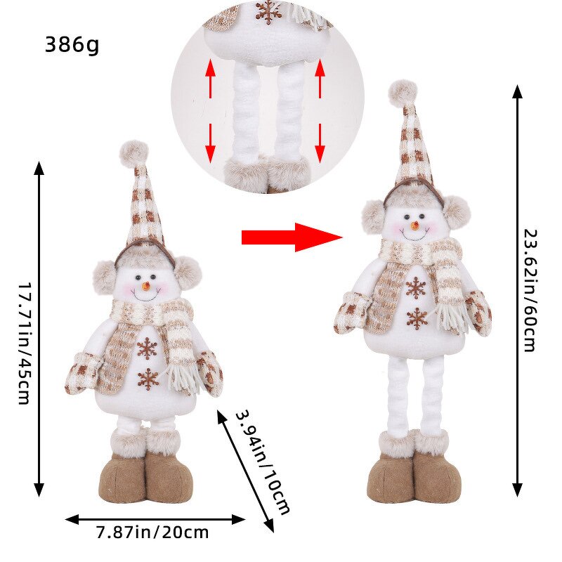 Santa Snowman Doll Supplier - OEM Christmas Adjustable Extendable Plush Doll