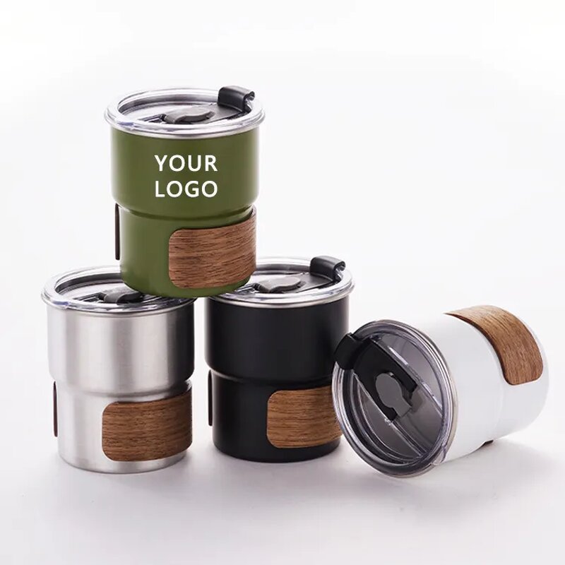 Camping Mug Supplier - OEM 300ml Anti-Scalding Wood Cover Lid Travel Cup