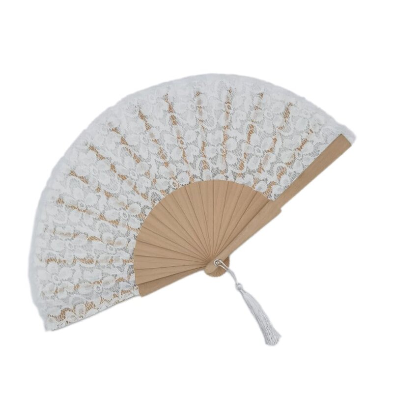 Lace Hand Fan Factory - OEM Pink Vintage Retro Fabric Foldable Fan