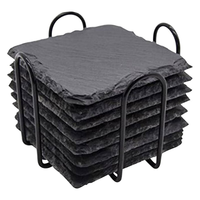 Stone Coasters Factory - OEM Non Slip With Holder Handmade Natural Mug Mat