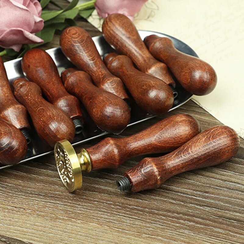 Wax Sealing Handle Factory - OEM Wooden Fire Paint Vintage Stamp Head Handle