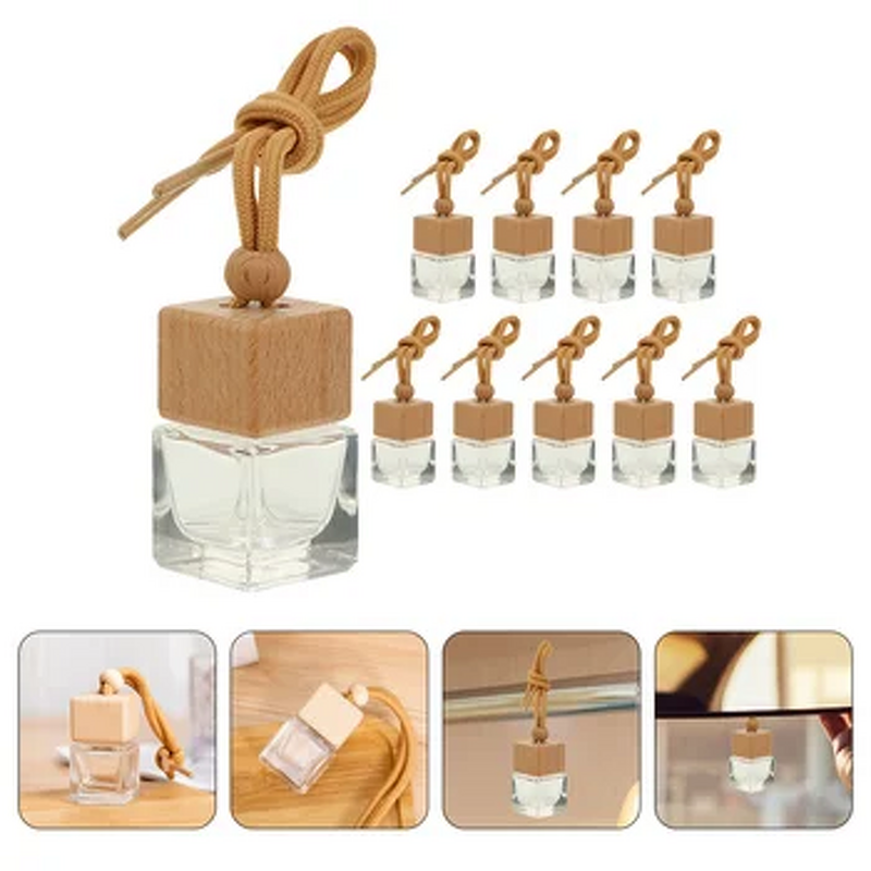 Glass Air Freshener Factory - OEM Clear 10ml Square Hanging Pendant Diffuser