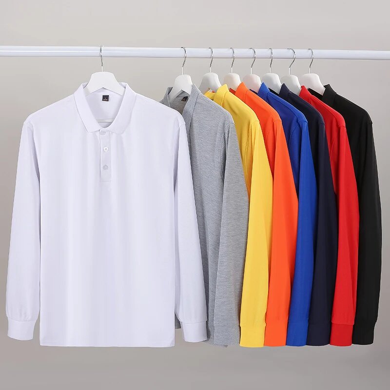 Polo Shirt Manufacturer - OEM 210g Long-sleeved Men Women Flat-knit Collar