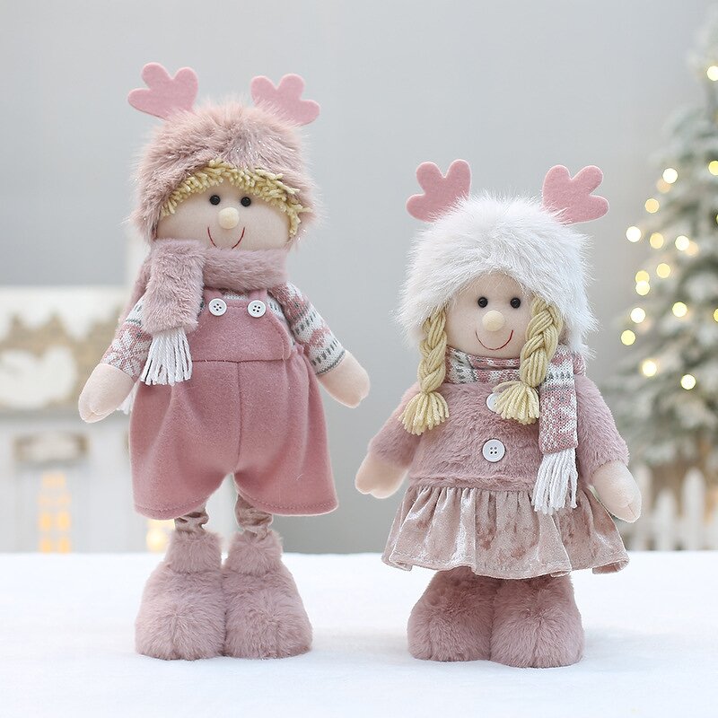 Pink Plush Christmas Decor Supplier - OEM New Boy Girl Desktop Ornaments Gifts