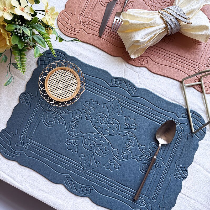 Faux Leather Placemats Factory - OEM Rectangle Nordic Cream Insulated Table Mat