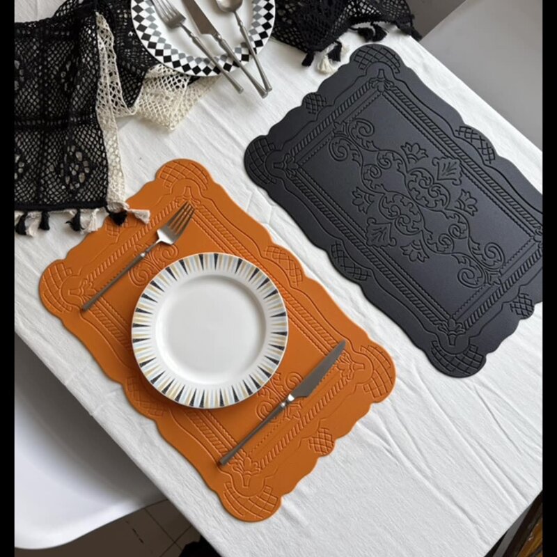 Faux Leather Placemats Factory - OEM Rectangle Nordic Cream Insulated Table Mat