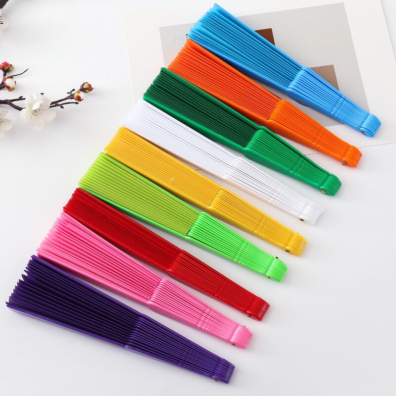 Hand Fan Factory - OEM Customizable Logo Plastic Cloth Folding Fan