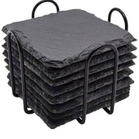 Slate Coasters Supplier - OEM Black Natural Rock Stone Whisky Coaster