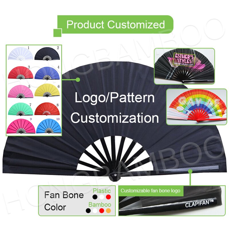 DIY Folding Fan Supplier - OEM Large Silk Fan Custom Logo Handmade