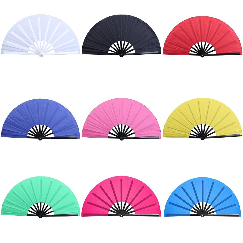 Bamboo Hand Fan Factory - OEM Custom Logo Printed 33cm Large Folding Fan