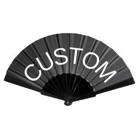Hand Fan Factory - OEM Customizable Logo Plastic Cloth Folding Fan