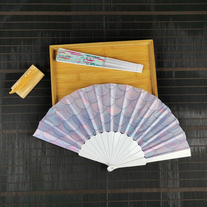 Hand Fan Factory - OEM Customizable Logo Plastic Cloth Folding Fan