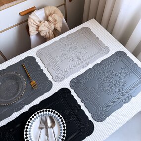 Faux Leather Placemats Factory - OEM Rectangle Nordic Cream Insulated Table Mat