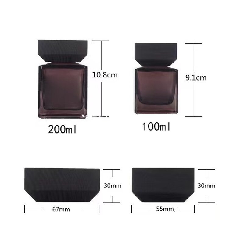 Perfume Bottle Factory - OEM Rectangle 50ml 100ml Crimp Spray Amber Bottle