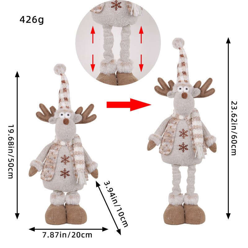 Santa Snowman Doll Supplier - OEM Christmas Adjustable Extendable Plush Doll