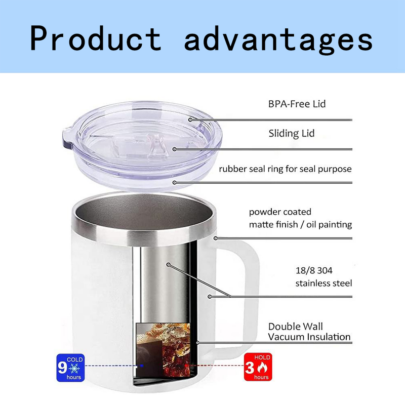 Insulated Coffee Mug Manufacturer - OEM Custom Logo 12oz 14oz Stainless Steel