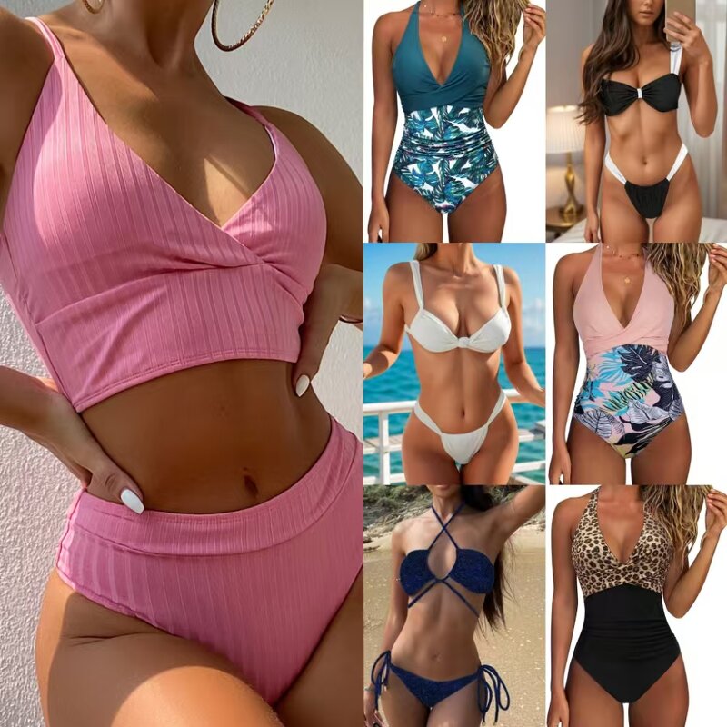 Swimsuit Manufacturer - OEM Wholesale Three Piece Bikini Ribbed