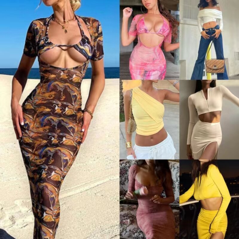 Summer Dress Manufacturer - OEM Wholesale Printed Elastic Retro