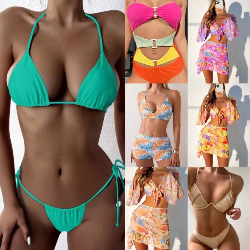 Swimsuit Manufacturer - OEM Wholesale Three Piece Bikini Ribbed