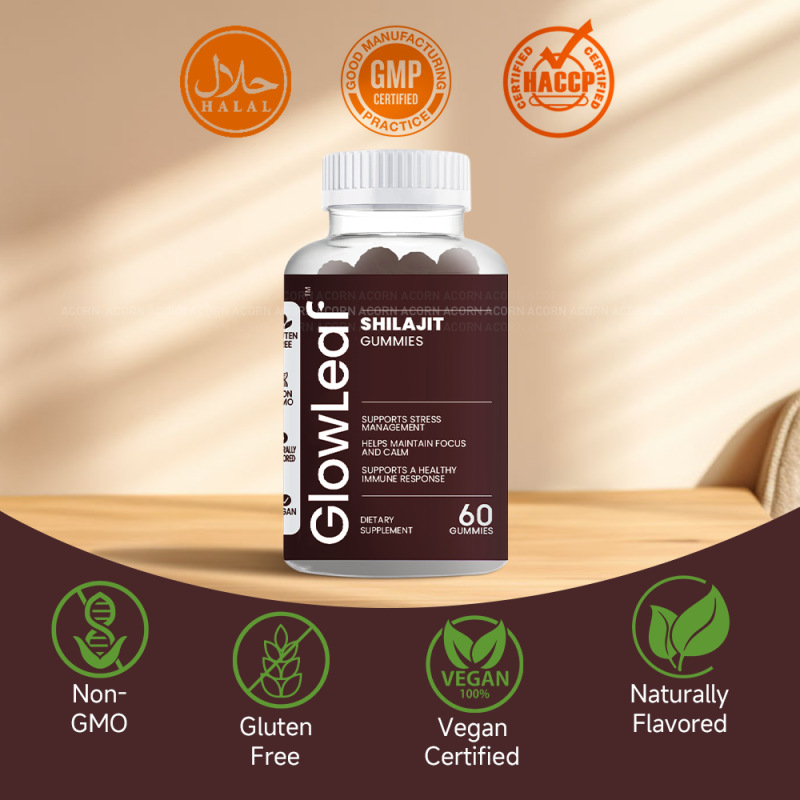 GlowLeaf Shilajite Gummies Private Label Pure Shilajit Gummies Shilajit Gummies Organic