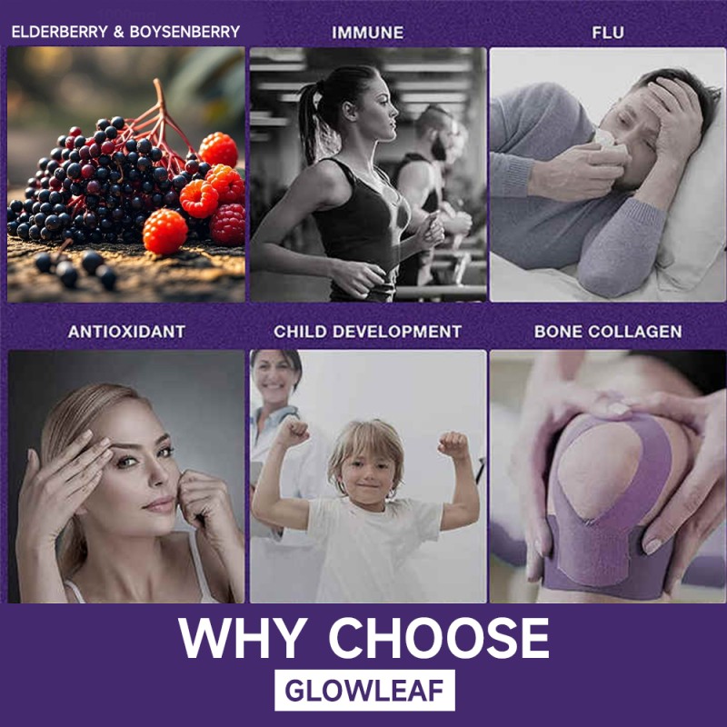 Glowleaf Vitamin C Elderberry Gummie Vitamins Gummy Candies Elderberry Gummies