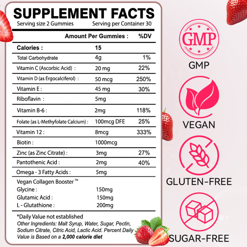 ACORN OEM ODM Collagen Gummy Supplement Skin Brightening Whitening Glutathione Collagen Gummies